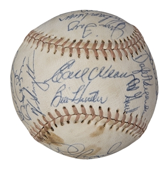 1975 Baltimore Orioles Team Signed Baseball With 28 Signatures Including Palmer, Weaver & B. Robinson (JSA)